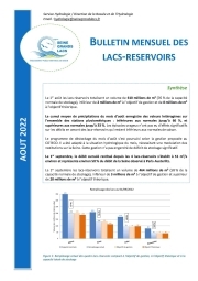 Bulletin hydrologique mensuel - Août 2022 - Seine Grands Lacs