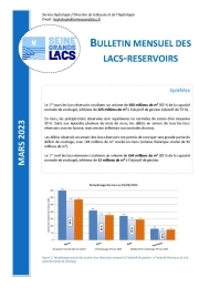 Bulletin hydrologique mensuel des lacs-réservoirs de Seine Grands Lacs - Mars 2023