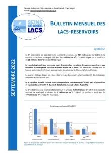 Bulletin hydrologique mensuel - Septembre 2022 - Seine Grands Lacs