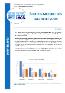 Bulletin hydrologique mensuel des lacs-réservoirs de Seine Grands Lacs - Janvier 2023