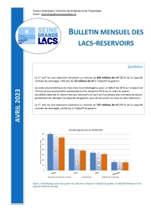 Bulletin hydrologique mensuel des lacs-réservoirs de Seine Grands Lacs - Avril 2023