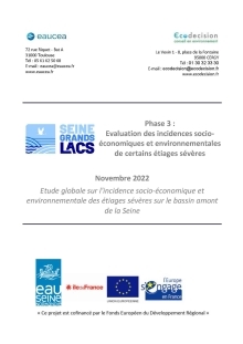 Étude globale sur l’incidence socio-économique et environnementale des étiages sévères sur le bassin amont de la Seine - Phase 3 : Evaluation des incidences socioéconomiques et environnementales de certains étiages sévères