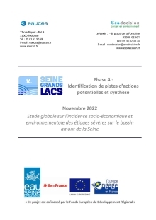 Étude globale sur l’incidence socio-économique et environnementale des étiages sévères sur le bassin amont de la Seine - Phase 4 : Identification de pistes d’actions potentielles et synthèse