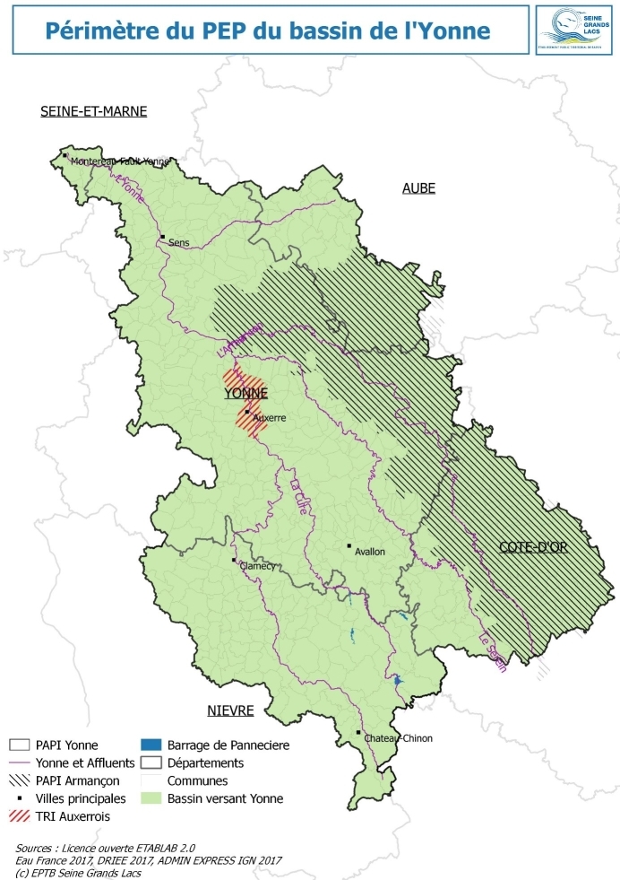 Périmètre du PEP du bassin de l'Yonne - EPTB Seine Grands Lacs
