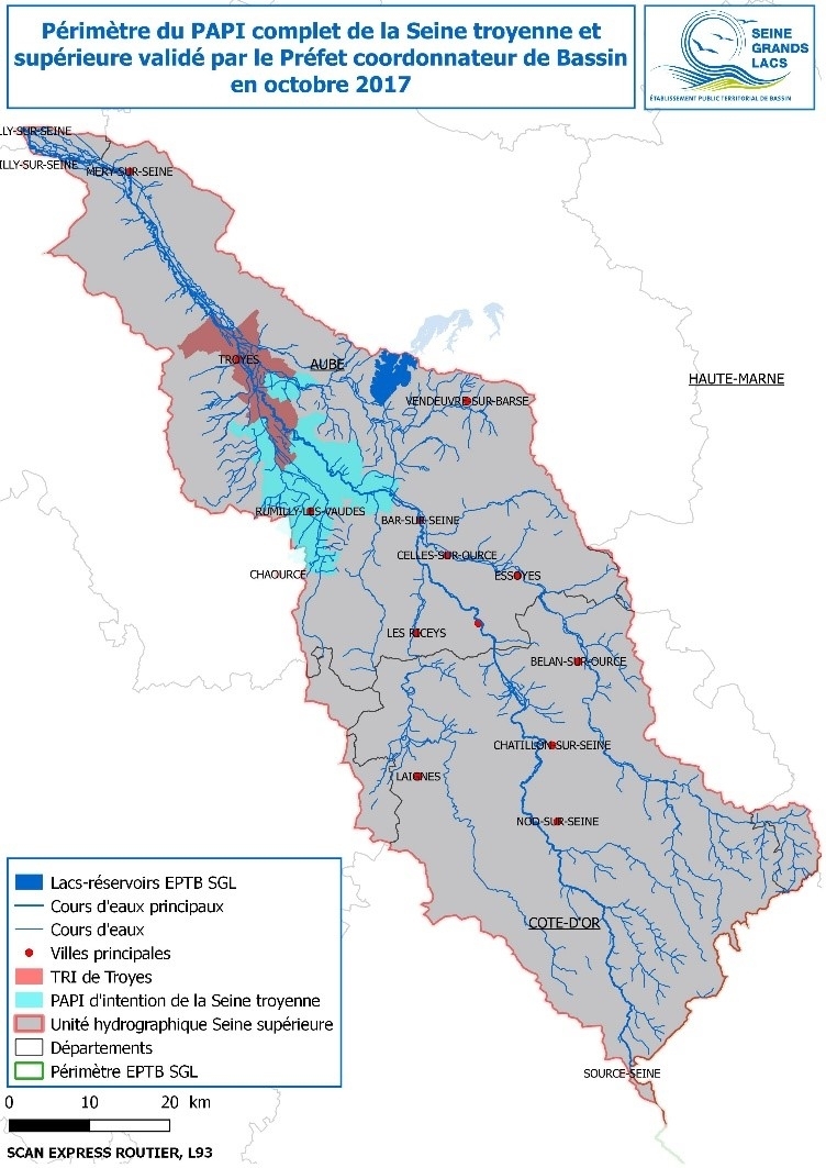 Périmètre du PAPI complet de Troyes et de la Seine supérieure - EPTB Seine Grands Lacs